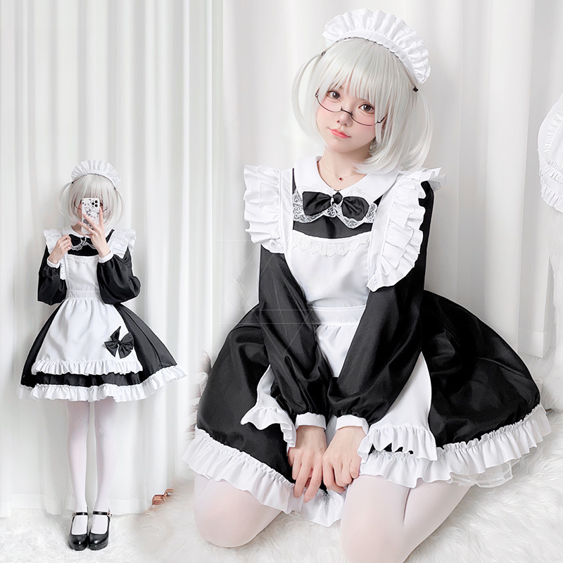 Anime Cosplay Cafe - Plus Size Gothic Maid Set Black