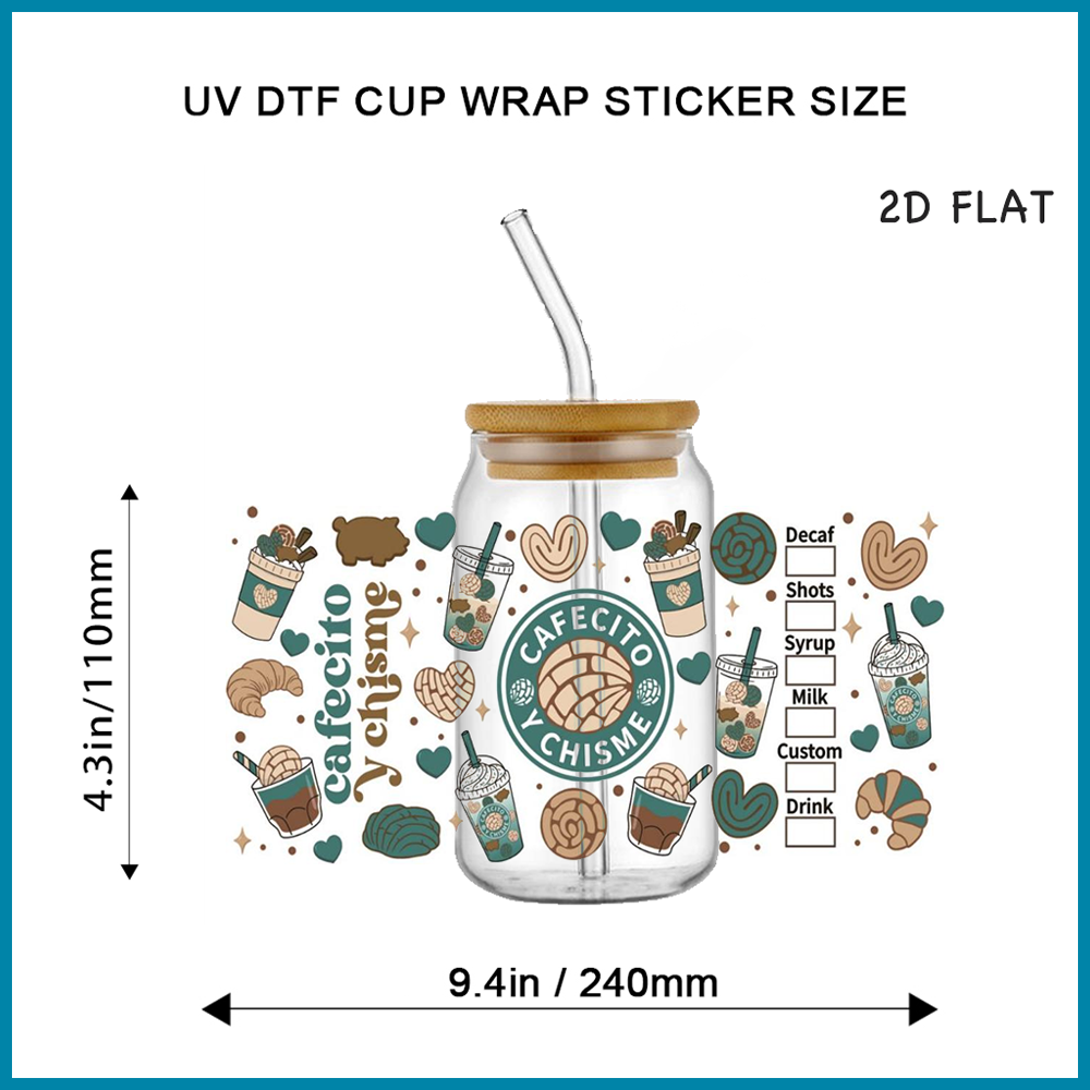 Cafecito Y Chisme UV DTF Cup W - Anime Cosplay Cafe recension och pris