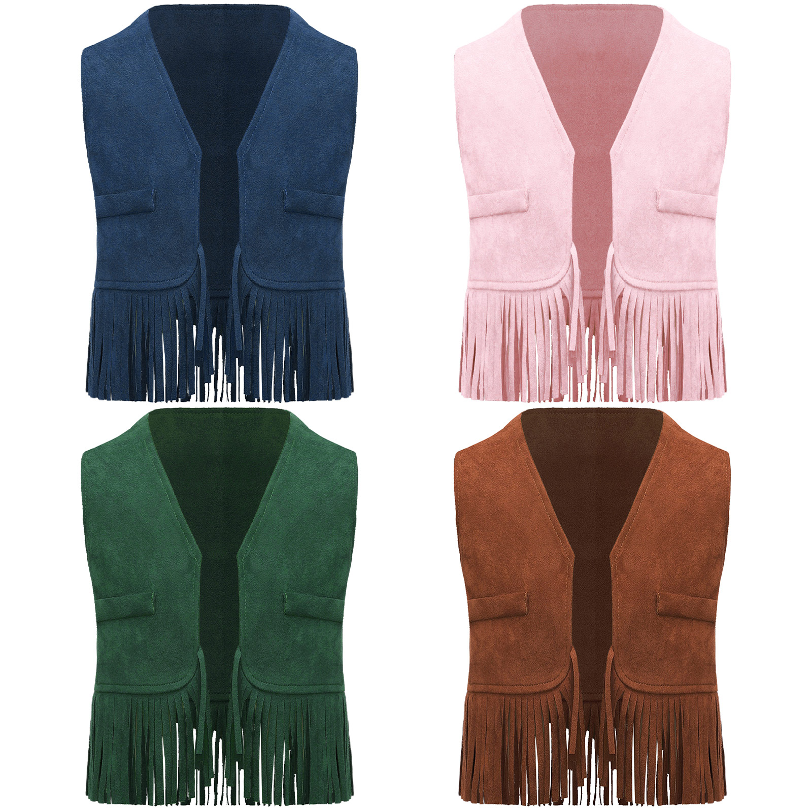 Boys Girls Cowboy Suede Vest O - Anime Cosplay Easy recension och pris