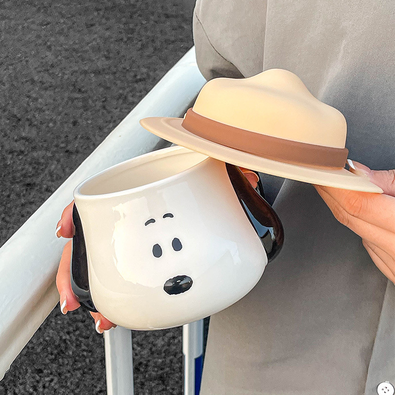 Snoopy Ceramic Mug Kawaii Cart - Anime Cosplay Cafe recension och pris